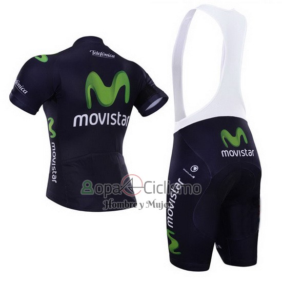 Movistar Ropa Ciclismo Culotte Corto 2015 Mangas Cortas Negro